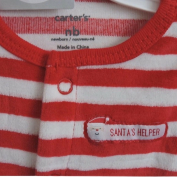 Carters Santa Footie One Piece Newborn - Picture 4 of 5